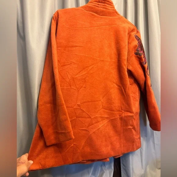 Bob Mackie Wearable Art Coat buttons NWT  1X burnt soft dead stock - Picture 5 of 11